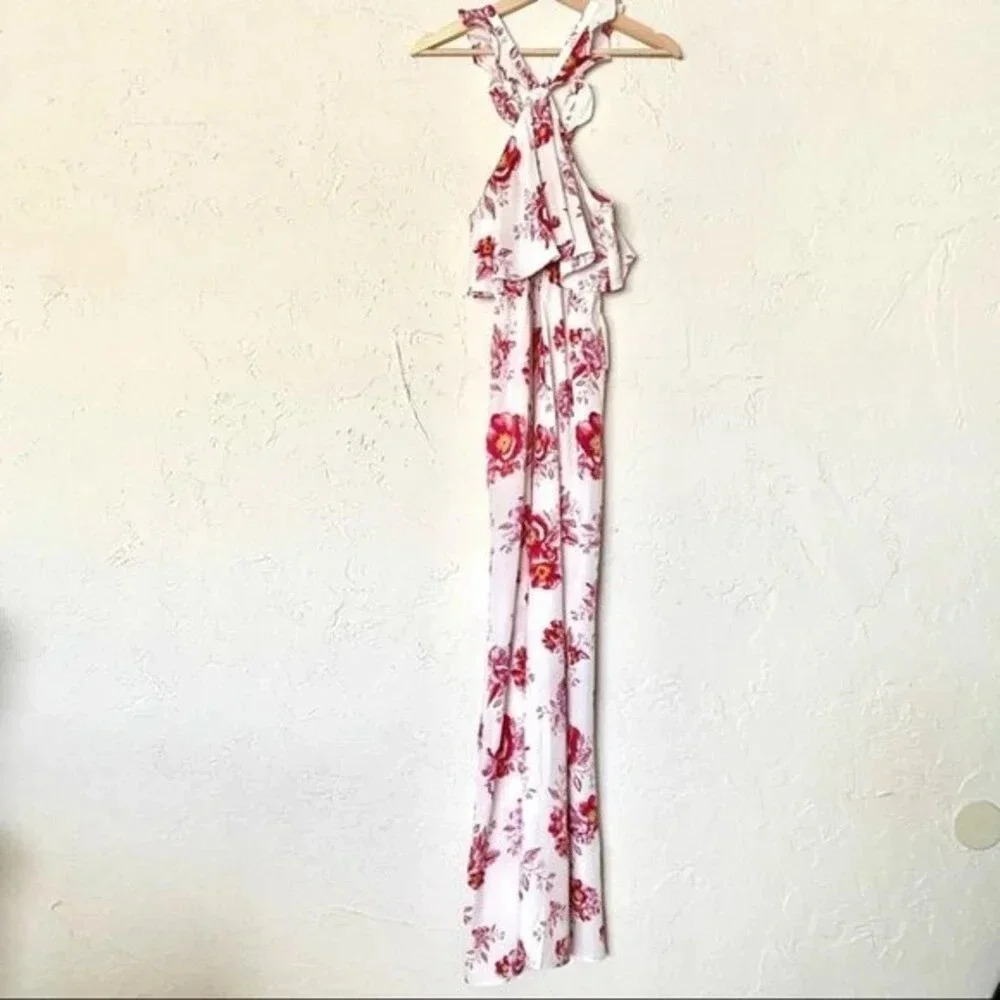 TULAROSA Red Floral Maxi Dress Ruffle Straps Size S - Picture 12 of 14